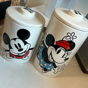 Mickey and Minnie cookie jar set of 2